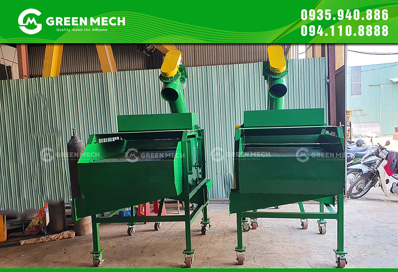 máy sàng lúa với nhiều kích thước lưới sàng