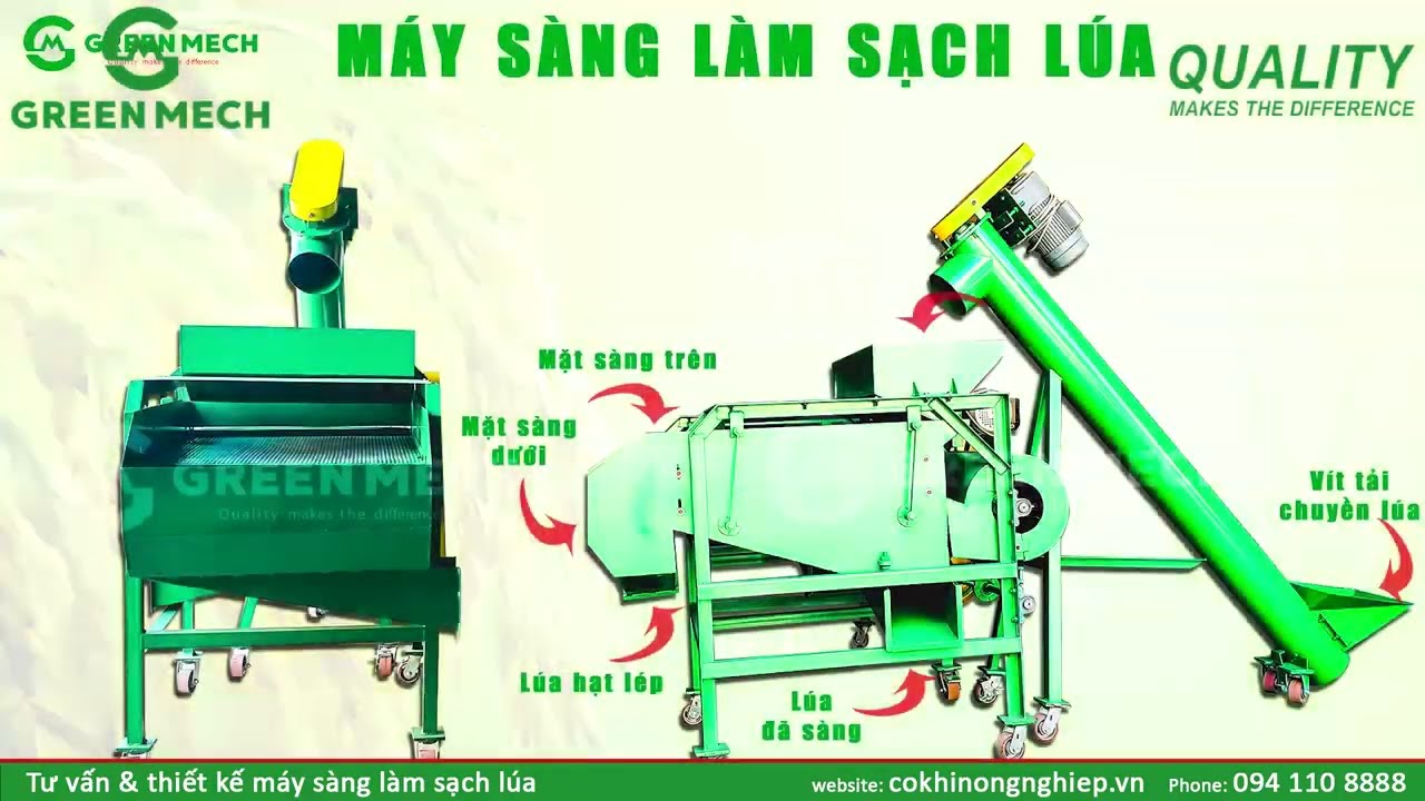 máy sàng lúa năng suất cao GREEN MECH